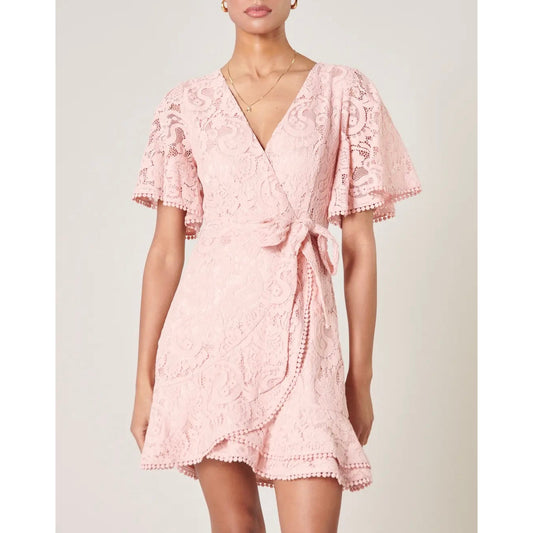 Keziah Lace Ruffle Mini Dress