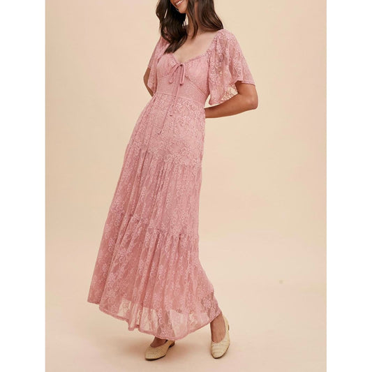 Aspen Pink Lace Dress