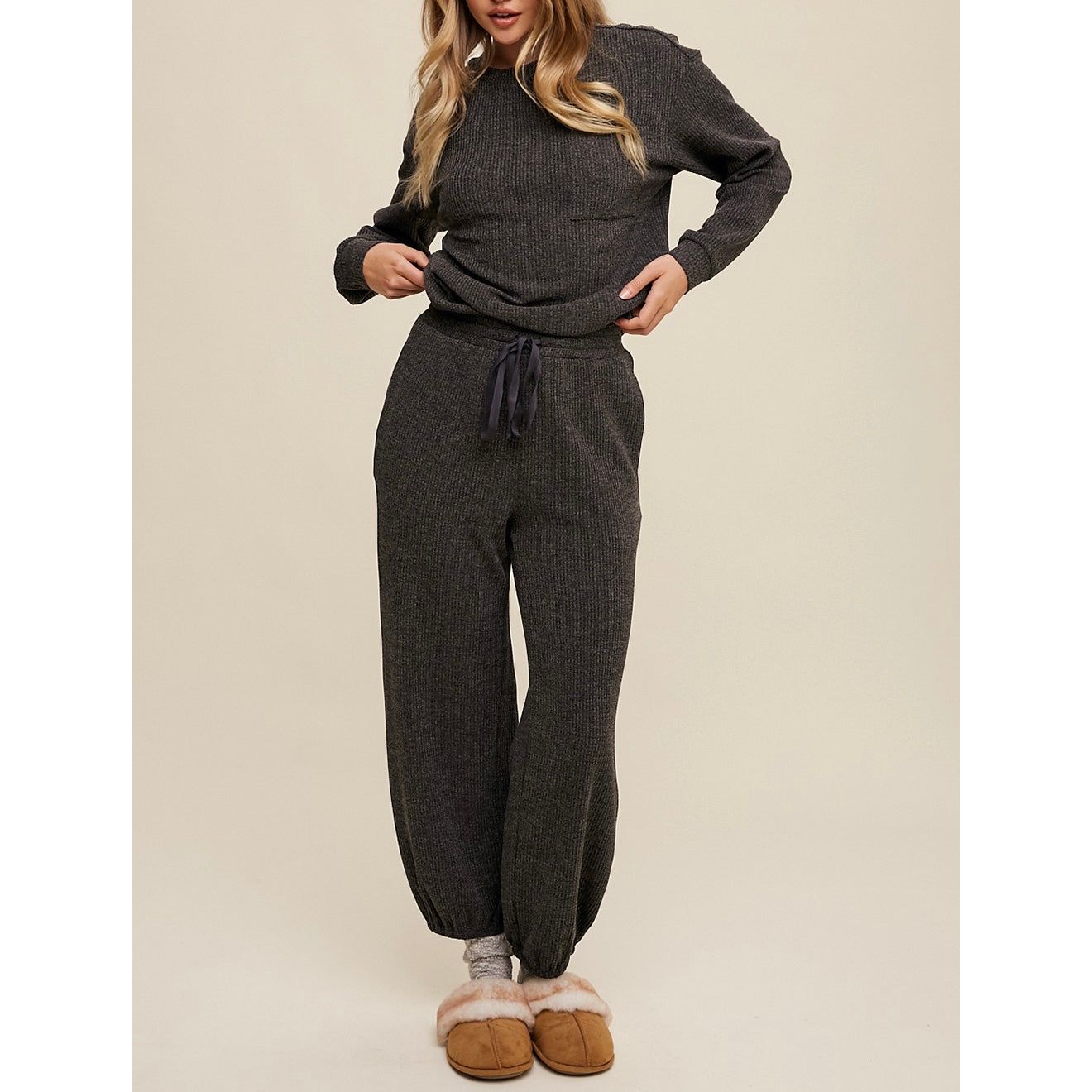 Cozy Knit Top + Jogger Pants Set