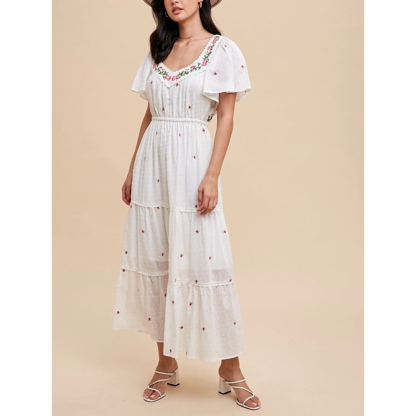 Claudia Swiss Dot Embroidered Dress