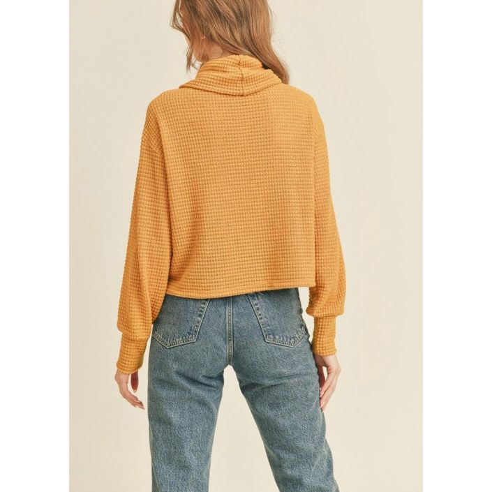 Alice Turtleneck Long Sleeve Top In Mustard
