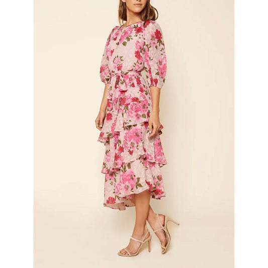 Adaline Puff Sleeve Midi Dress