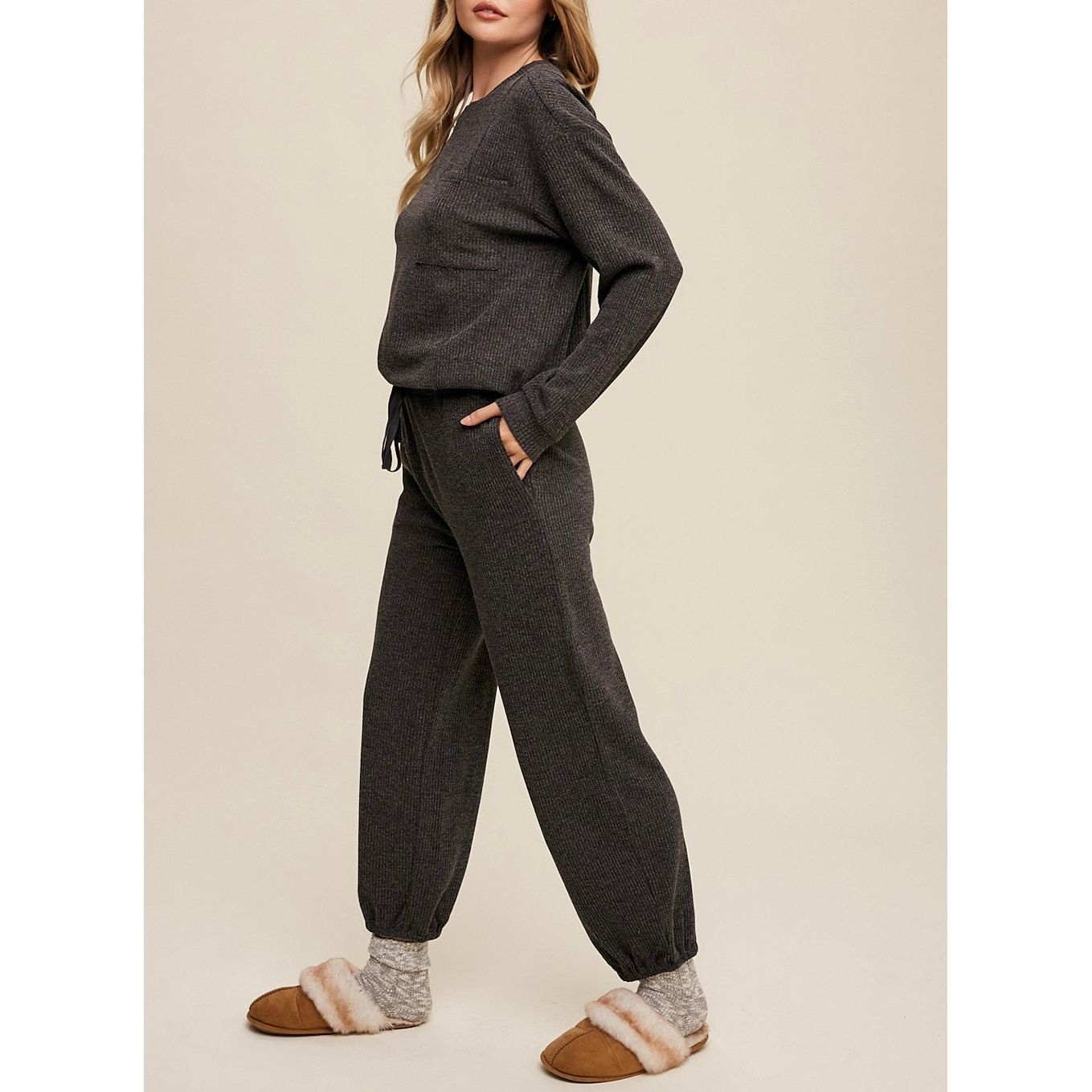 Cozy Knit Top + Jogger Pants Set