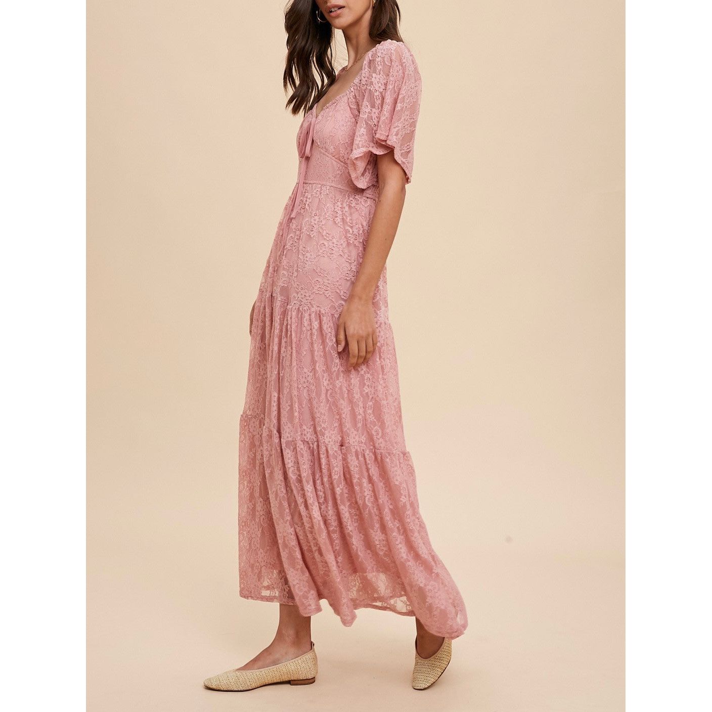 Aspen Pink Lace Dress