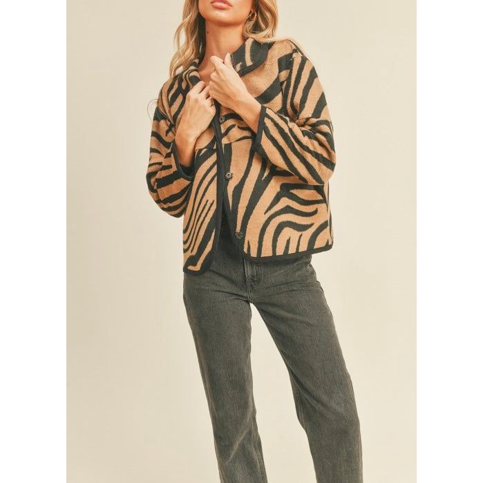 Zoey Zebra Print Jacket