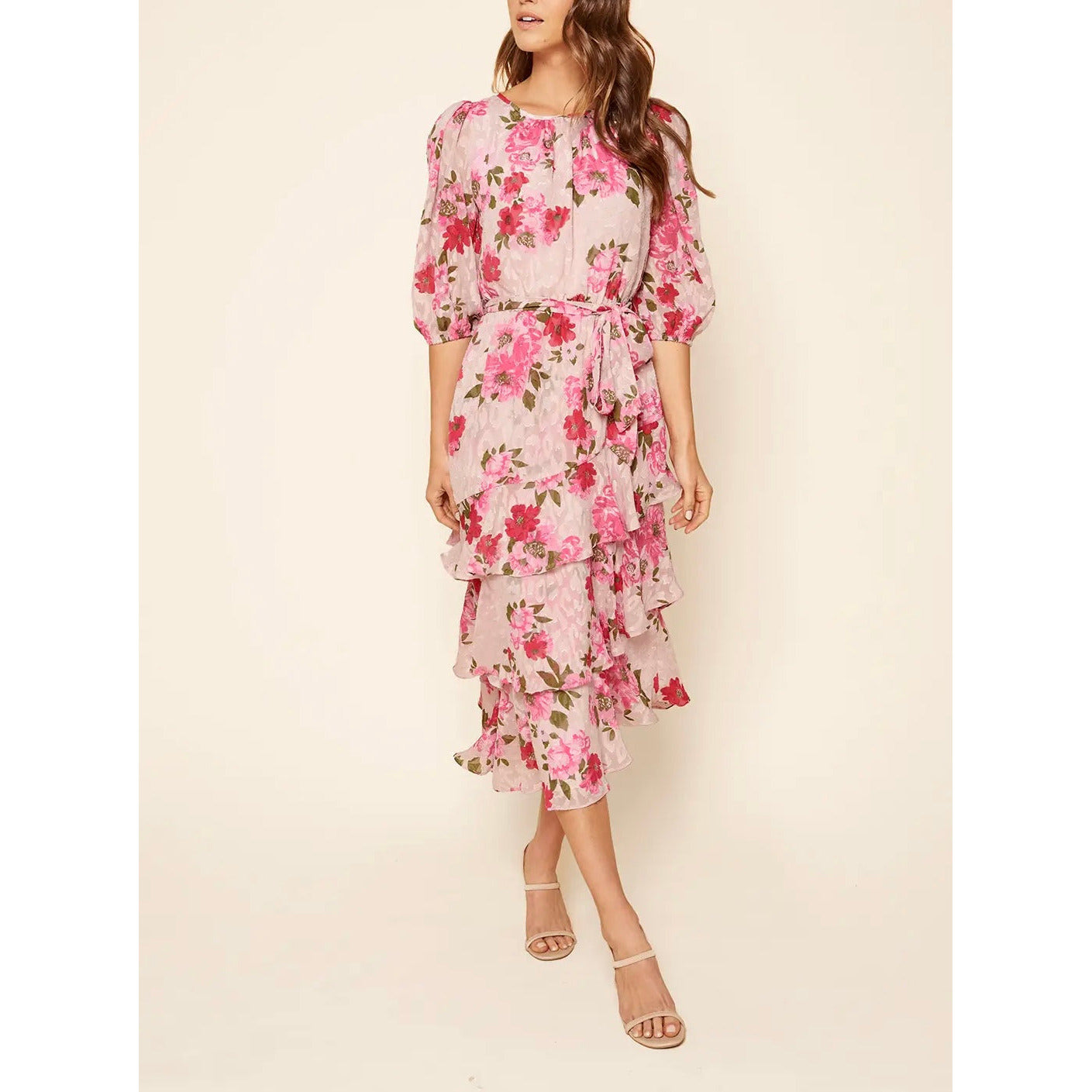 Adaline Puff Sleeve Midi Dress