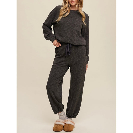 Cozy Knit Top + Jogger Pants Set