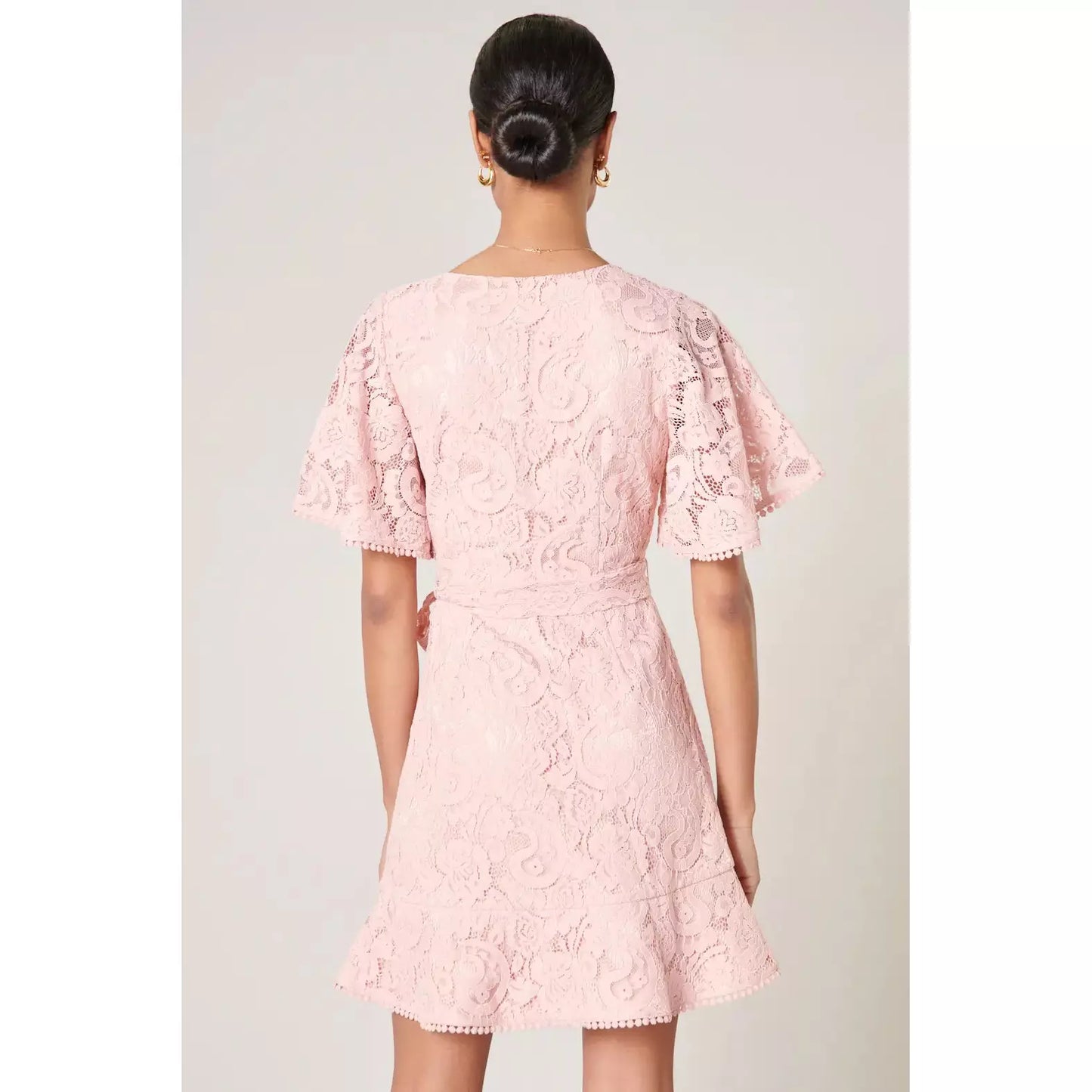 Keziah Lace Ruffle Mini Dress