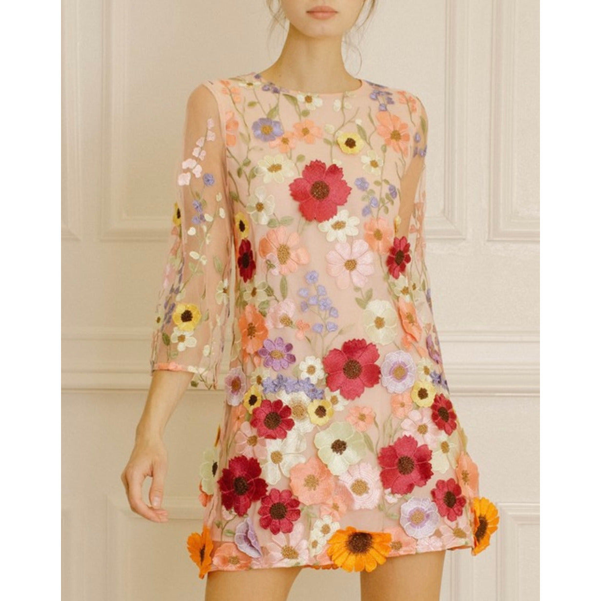 Danica 3D Flower Mini Dress