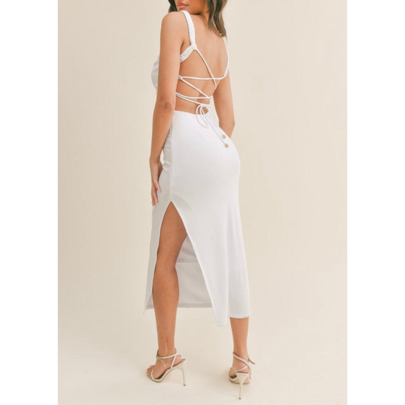 Destry Spring Midi Dress In White