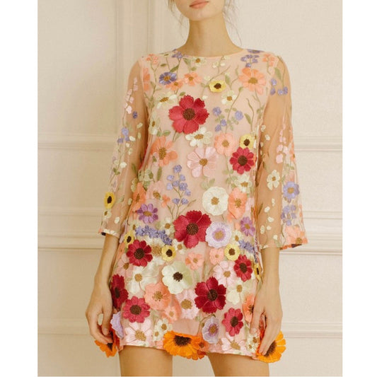 Danica 3D Flower Mini Dress