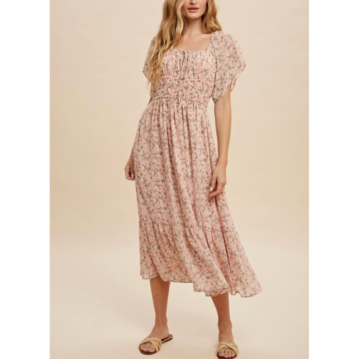 Danna Napa Midi Dress in Pink