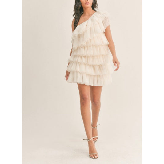 Madelyn Ruffle Bridal Dress In White