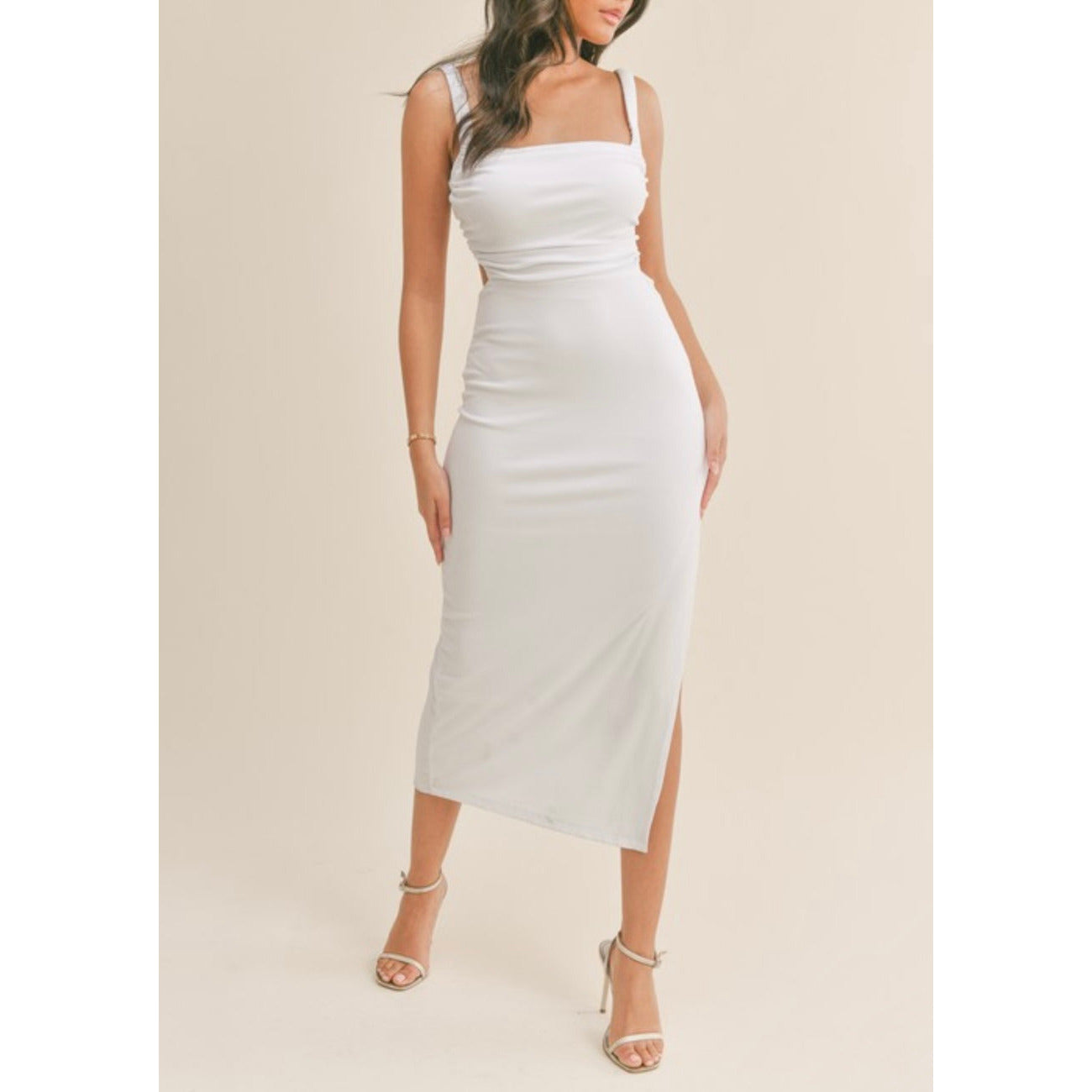 Destry Spring Midi Dress In White