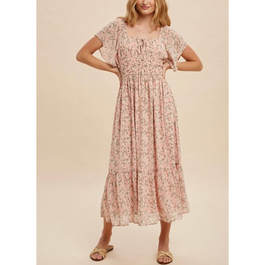 Danna Napa Midi Dress in Pink