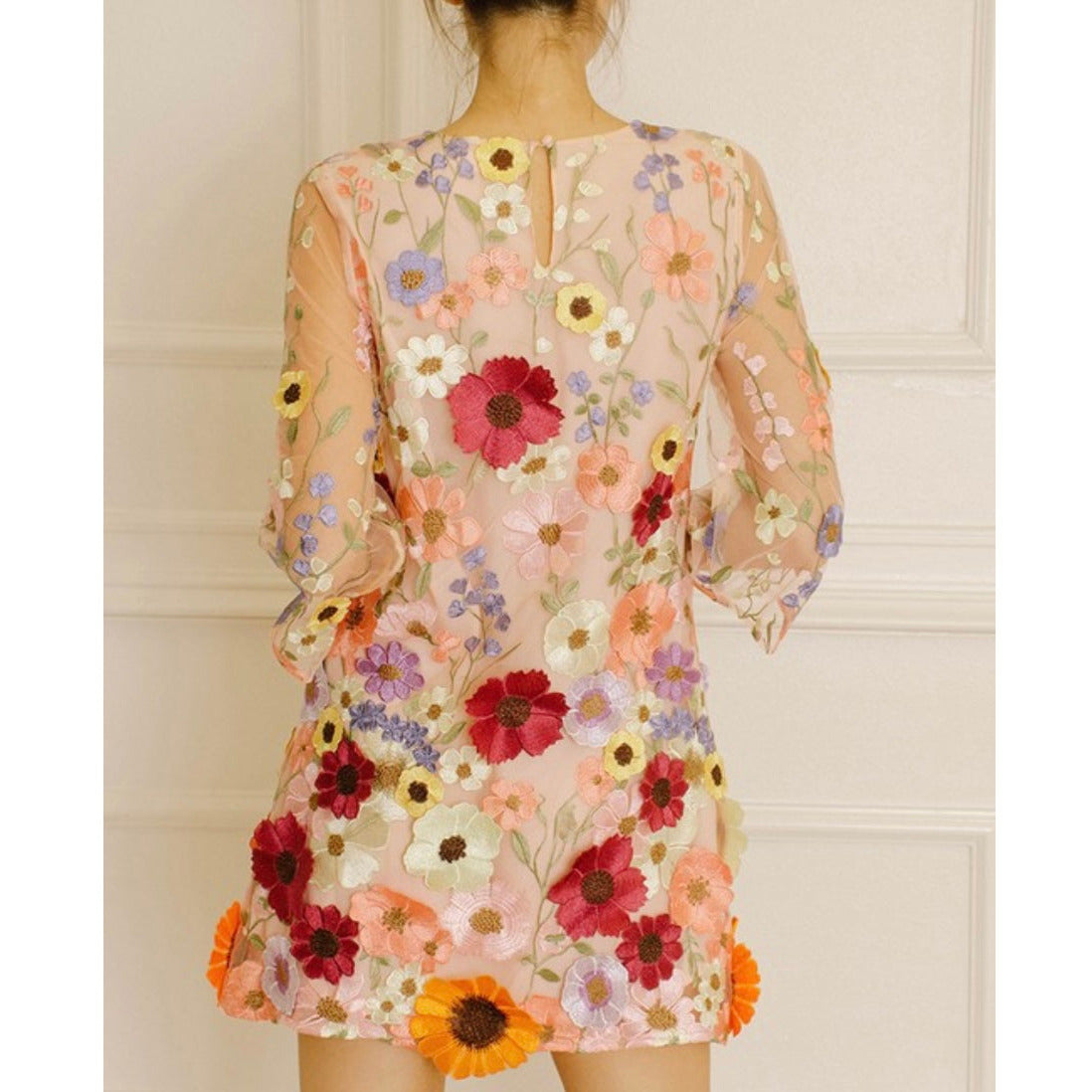 Danica 3D Flower Mini Dress