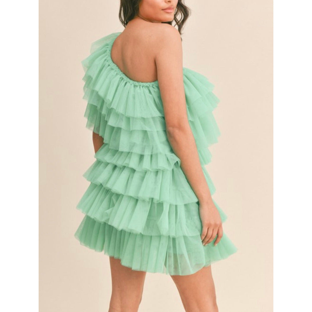 Madelyn Ruffle Dress In Black