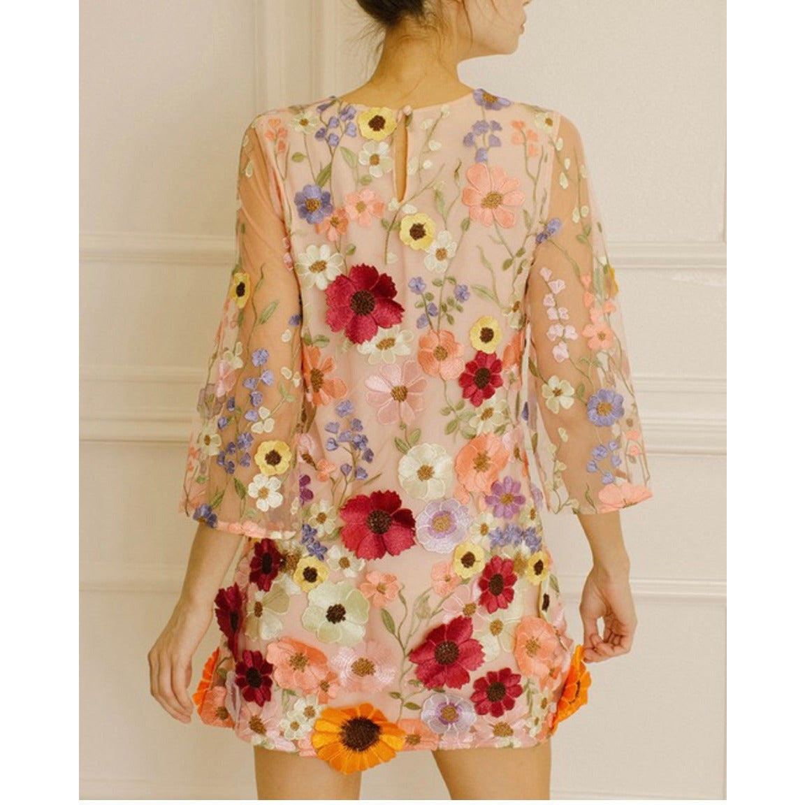 Danica 3D Flower Mini Dress