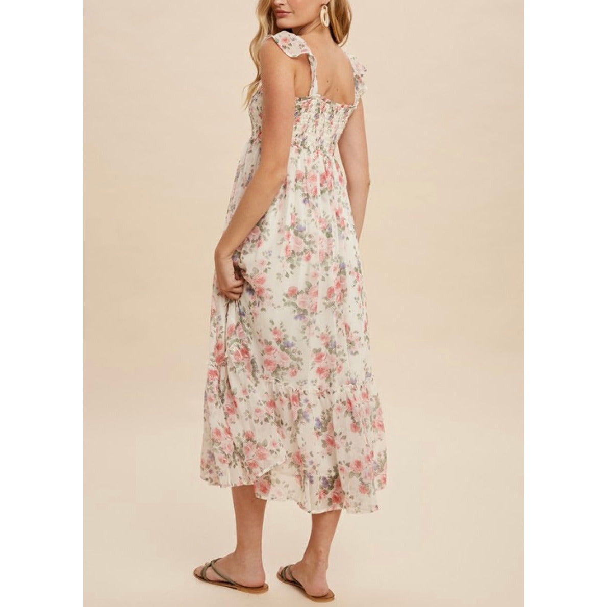 Miriam Spring Chiffon Dress in White