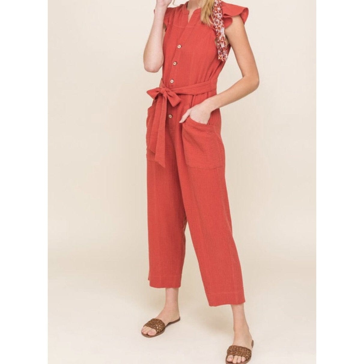 Vicki Cute Spring Ruffle Jumpsuit