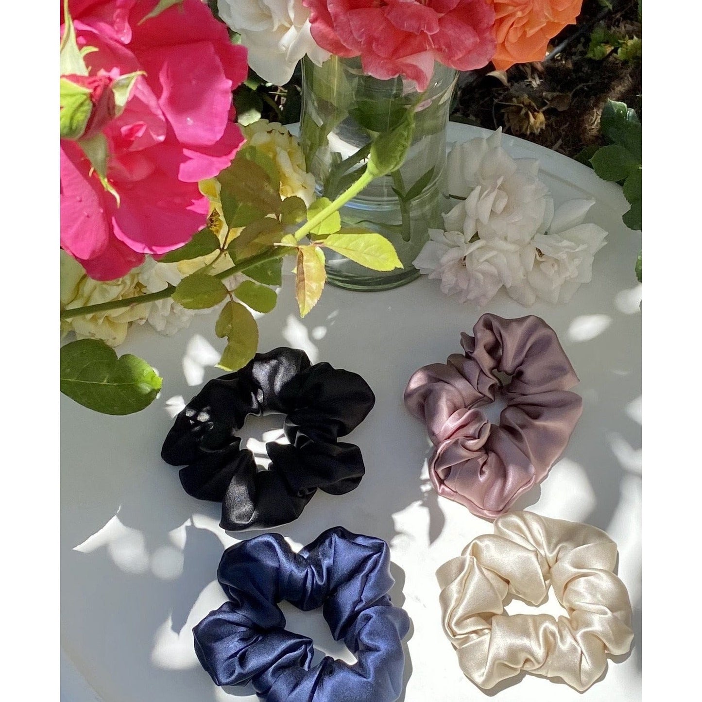 100% Silk Scrunchies - Large Set