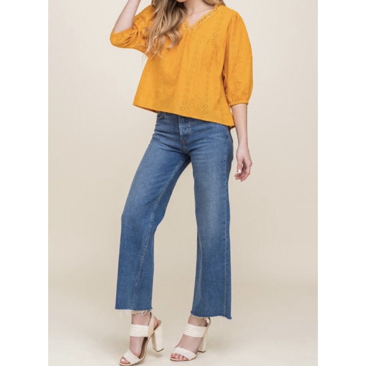 Mia Spring Lace Top - Yellow