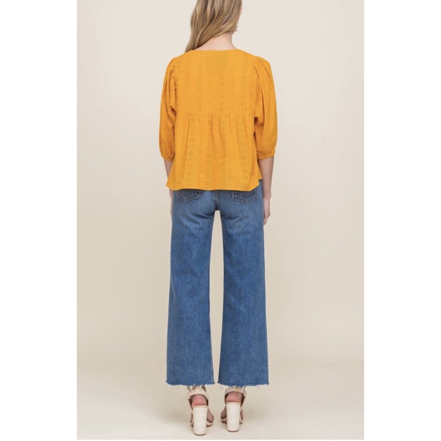 Mia Spring Lace Top - Yellow