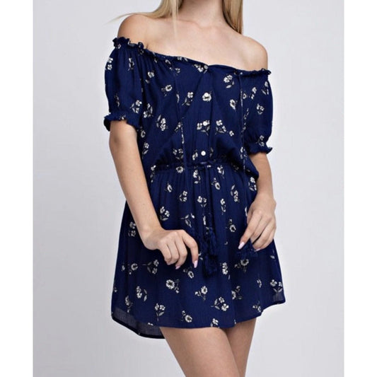 Valencia Floral Mini Dress - Blue