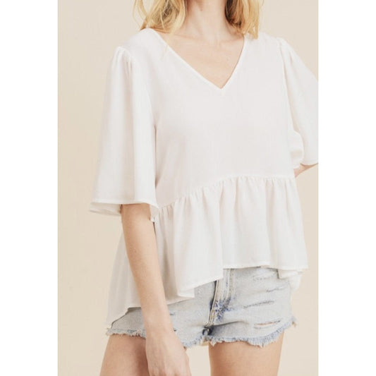 Gene Cute Spring Top - White