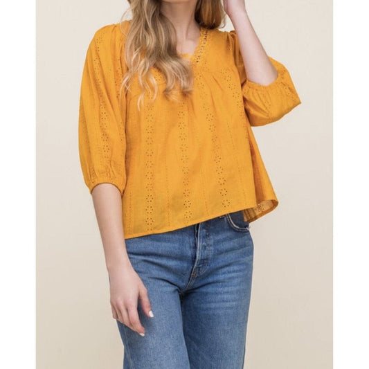 Mia Spring Lace Top - Yellow