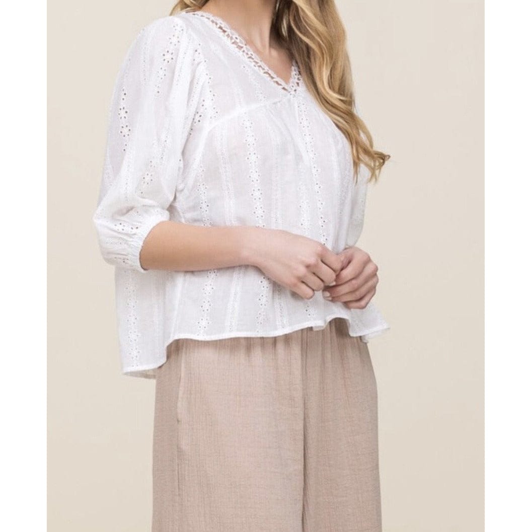 Mia Spring Lace Top - White