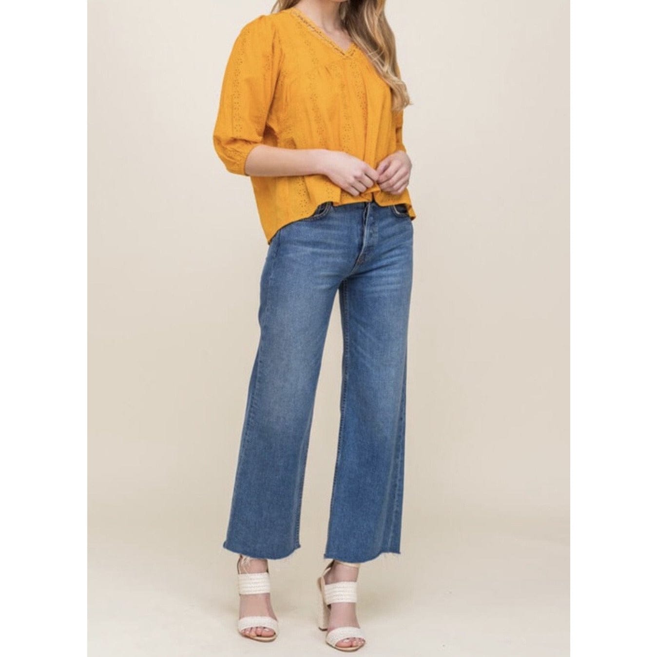 Mia Spring Lace Top - Yellow