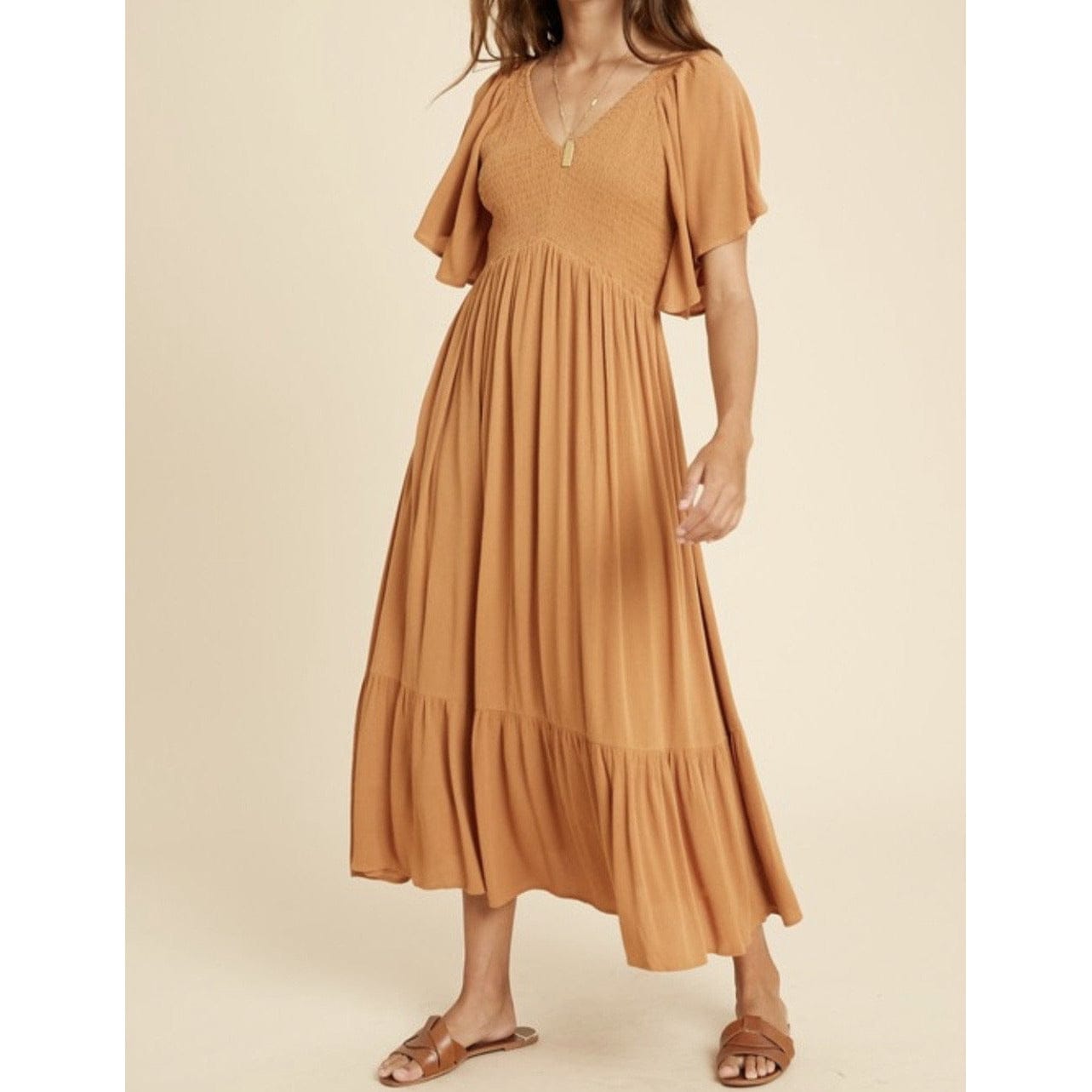 Maya Smocked Midi Dress