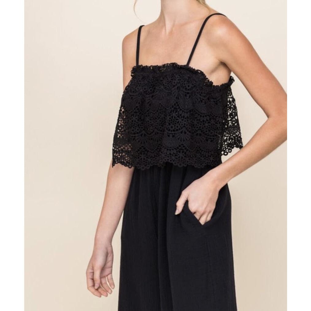 Nina Black Lace Jumpsuit