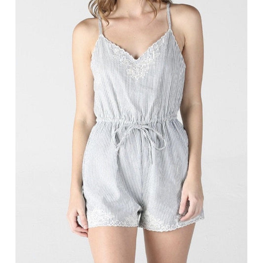 Clara Spring Striped Romper