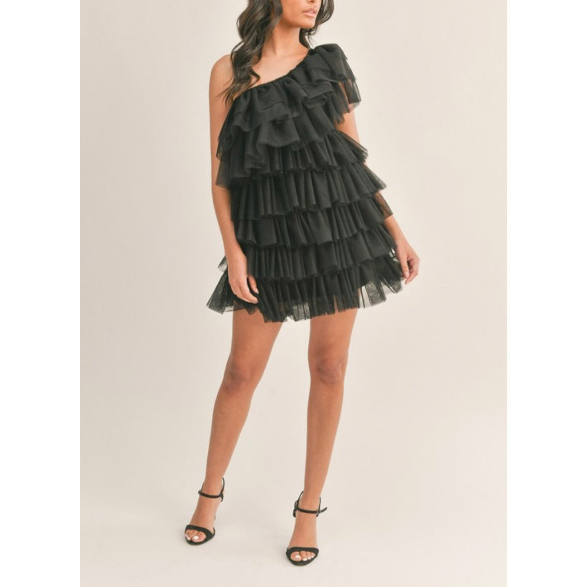 Madelyn Ruffle Dress In Black