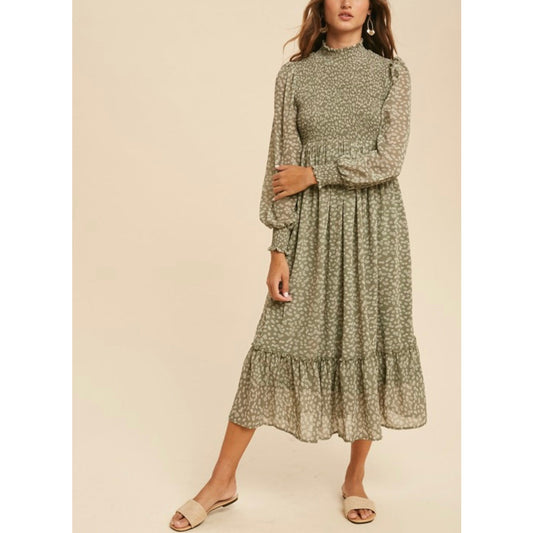 Norah Sage Floral Spring Midi Dress