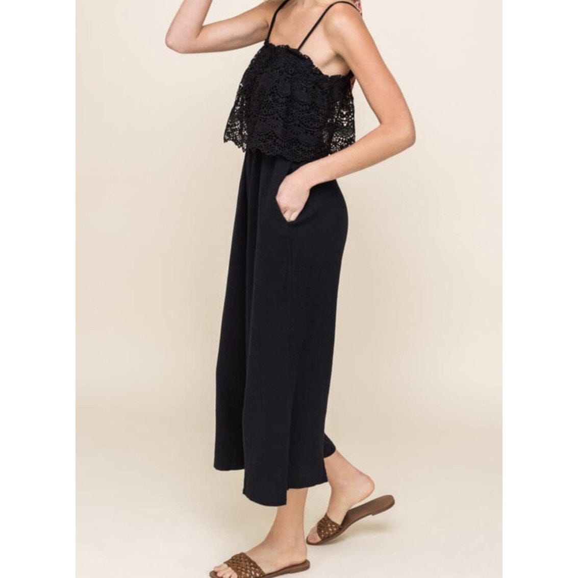 Nina Black Lace Jumpsuit
