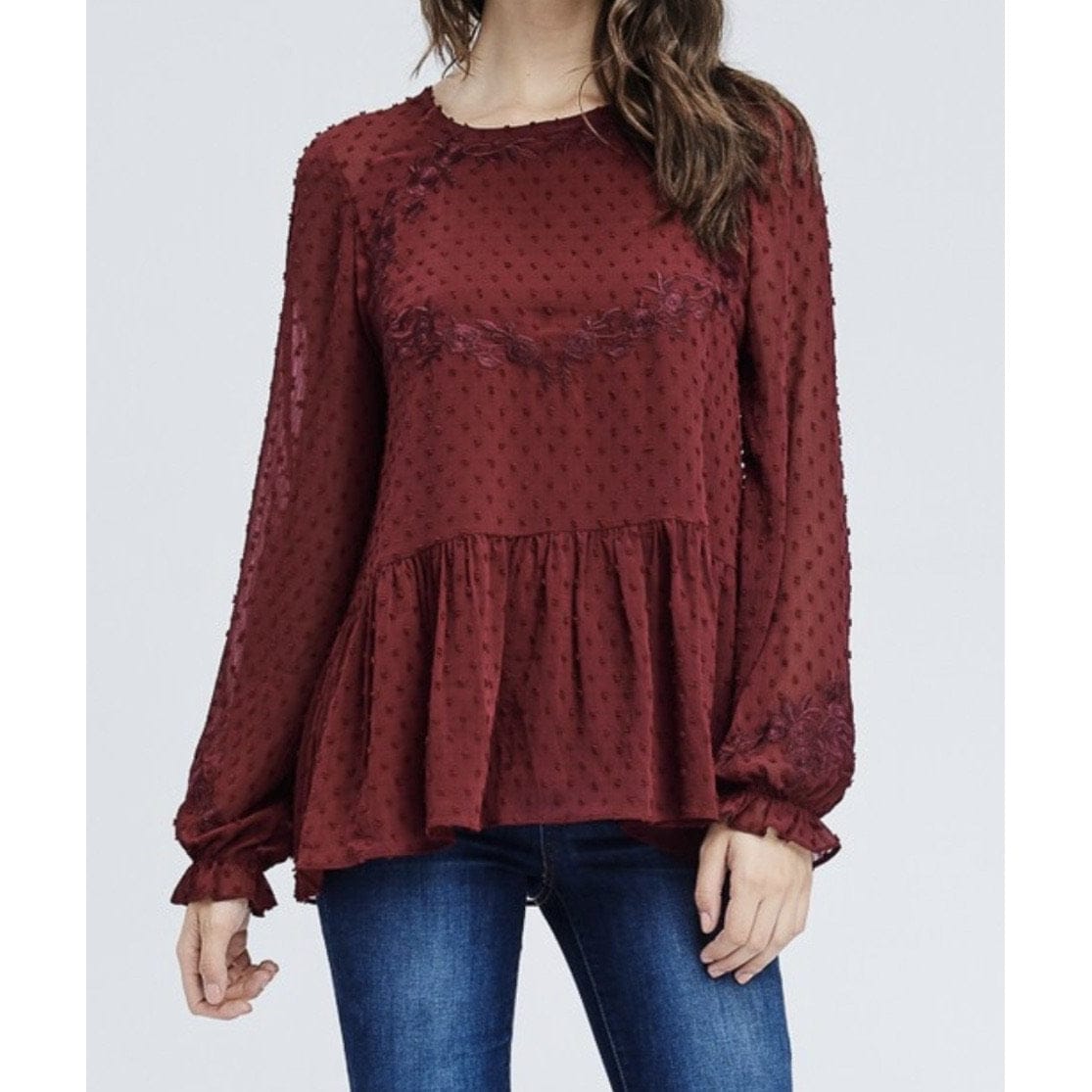 Danielle Floral Embroidery Blouse